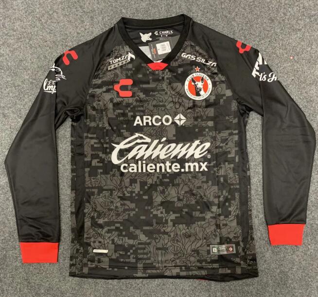 Club Tijuana Long Sleeve Black Soccer Jersey Shirt 2020/21